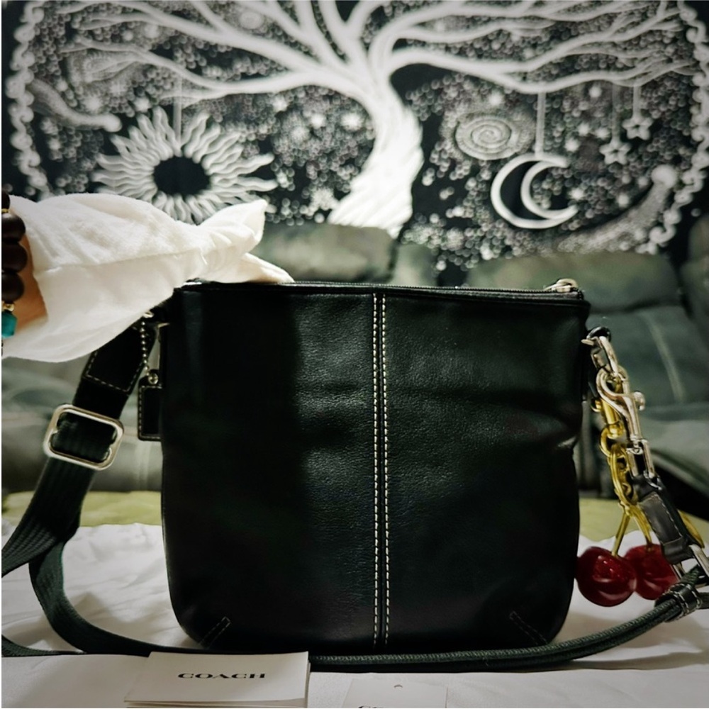 Vintage Coach soho Black Leather Shoulder Bag Crossbody purse - Picture 15 of 17